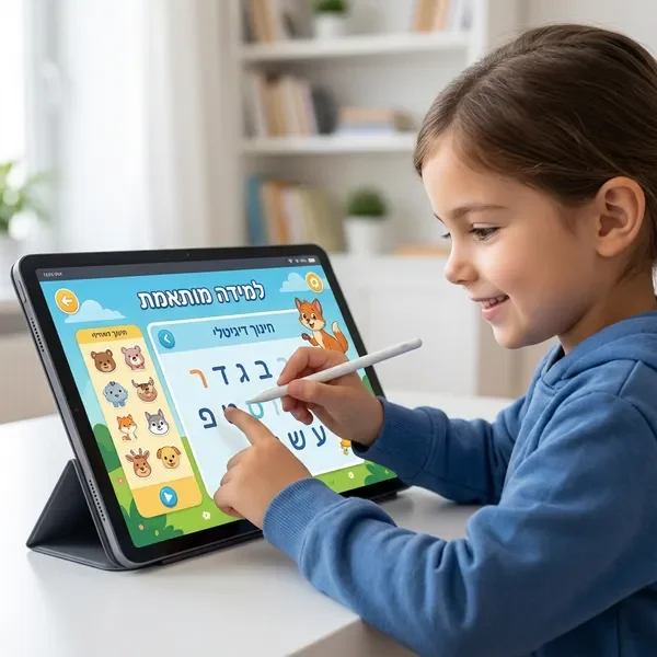 תרגול כתיבה דיגיטלי עם הנחיה מונפשת